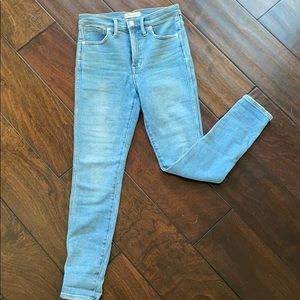 Madewell 10” high rise skinny jeans.